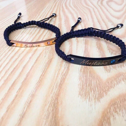 Name Engraved Dori Bracelet Unisex | Adjustable Band